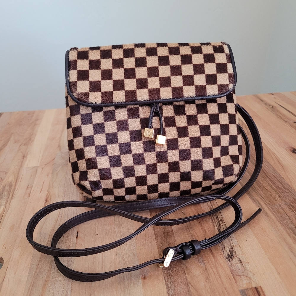 Louis Vuitton Damier Sauvage Mini Gazelle Crossbody Pouchette, Calf Hair